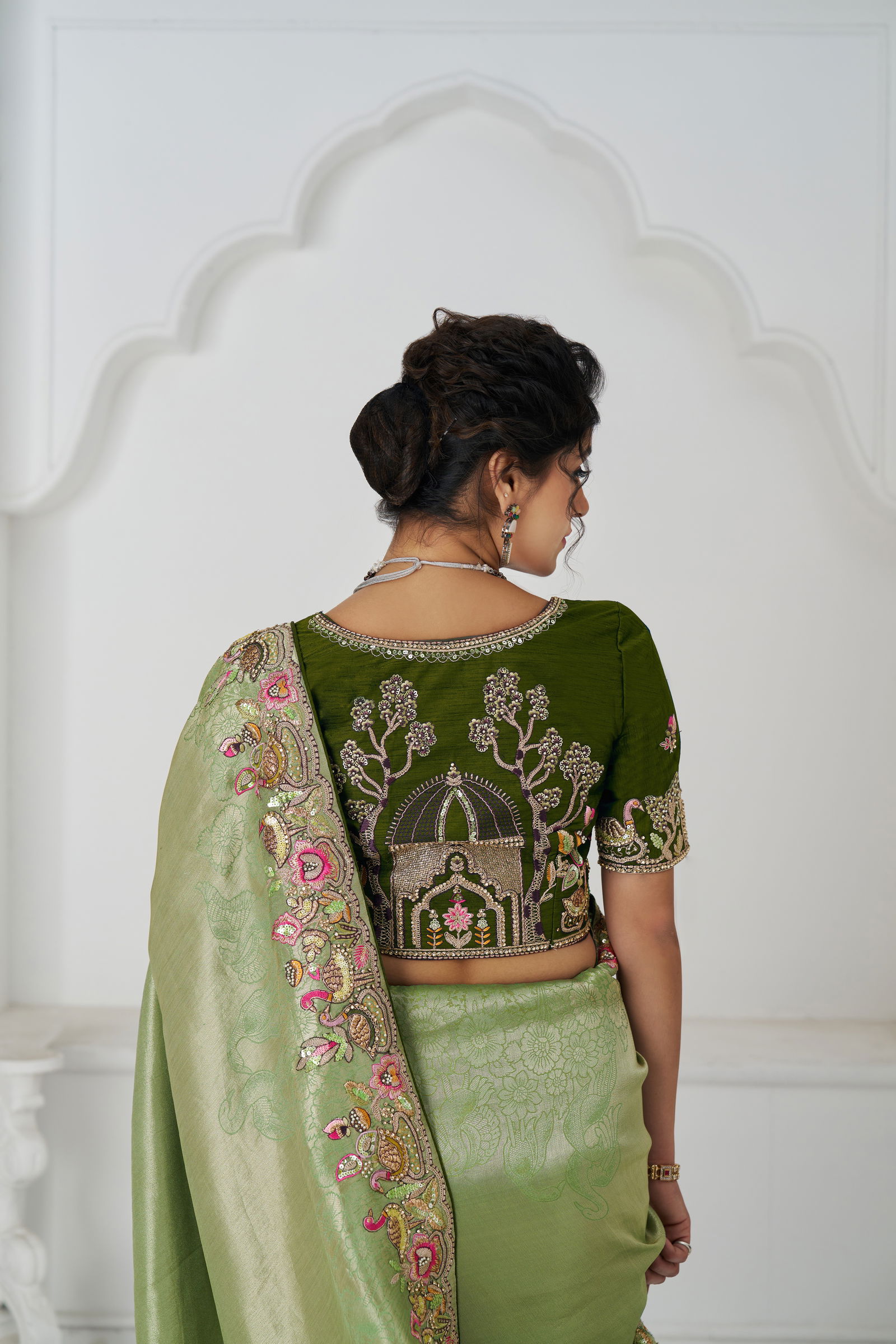 Kf 111 Mehendi Color Pure Dola Viscouse Silk Saree Wholesale Clothing Distributors In India
